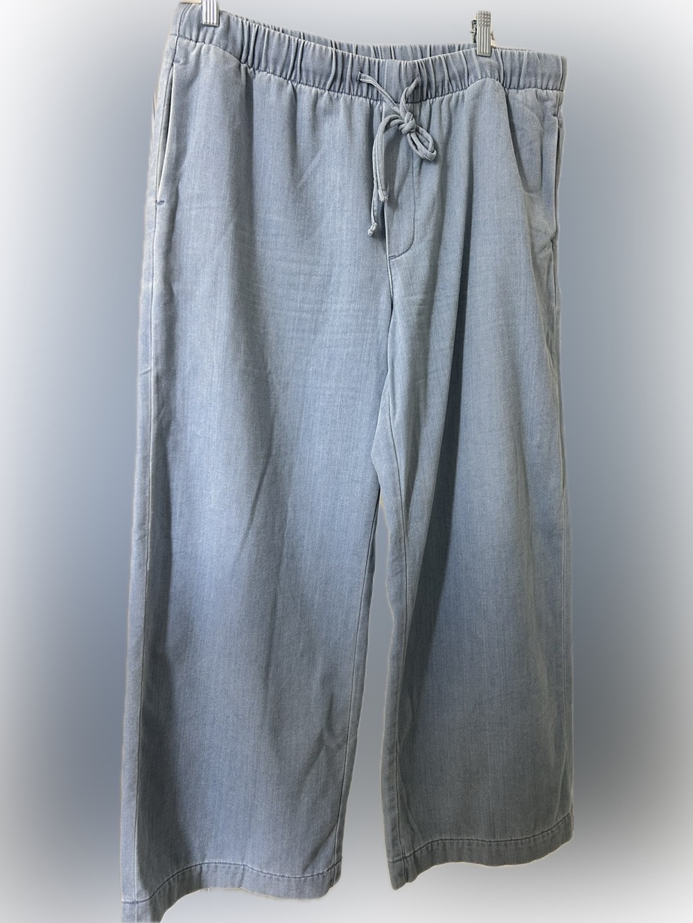 Casual Drawstring Wide-Leg American Eagle Women’s Pants - Light Blue